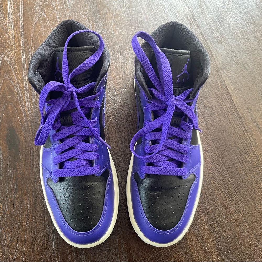 Nike Air Jordan 1 Mid Women's Sneakers -Purple and Black, Size 8.5